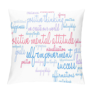 Personality  Positive Mental Attitude Word Cloud Pillow Covers