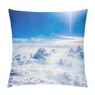 Personality  Clouds And Sky As Seen Through Window Of An Aircraft Pillow Covers