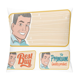 Personality  Vintage Retro Label Banner Pillow Covers