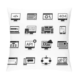 Personality  Programming Icons Black Pillow Covers