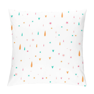 Personality  Vector Cute Hearts And Watercolor Rain Drops Sweet Colorful Pattern Pillow Covers