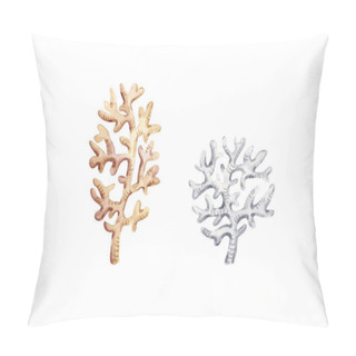 Personality  Watercolor Cute Coral Isolated On White Background. Pillow Covers