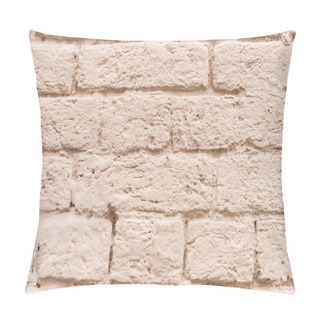 Personality  Brick Wall Painted In Beige Color Pillow Covers