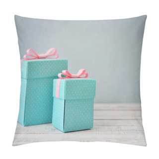 Personality  Blue Polka Dots Gift Boxes Pillow Covers