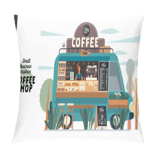 Personality  Coffee Shop - Small Business Graphics - Food Truck Pillow Covers