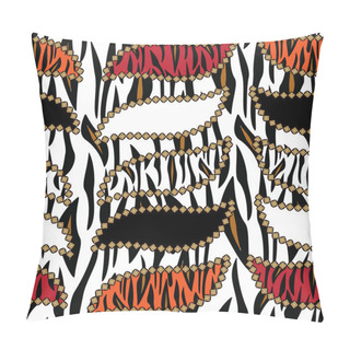 Personality  African Style Seamless With Tiger Skin Pattern Pillow Covers