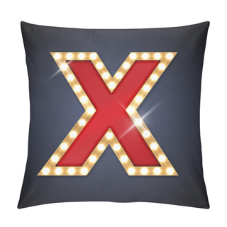 Personality  Letter X In Shape Of Retro Sing-board With Lamps Pillow Covers