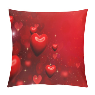 Personality  Valentine Hearts Background. Valentines Red Abstract Wallpaper Pillow Covers
