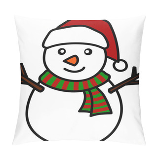Personality  Christmas Snowman Hand Writing Cartoon. Pillow Covers