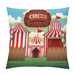 Personality  Big Top Circus Tents White And Red Background Pillow Covers