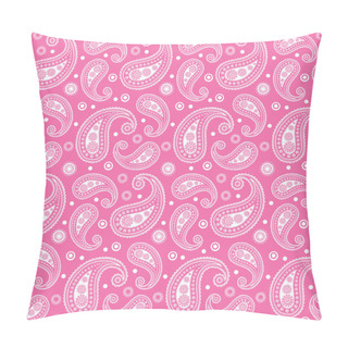 Personality  Pink & White Funky 60s 70s Paisley Tile Pattern Pillow Covers