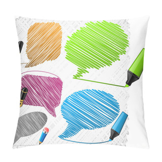 Personality  Scribbled Speech Shapes. Pillow Covers