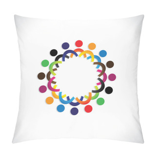Personality  Concept Vector Graphic- Colorful Social Community Of Icon Pillow Covers