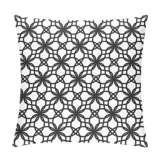 Personality  Black And White Seamless Vector Pattern. Pillow Covers