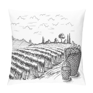 Personality  Rows Of Vineyard Grape Plants Pillow Covers