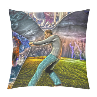 Personality  Pulling Back The Curtain Pillow Covers