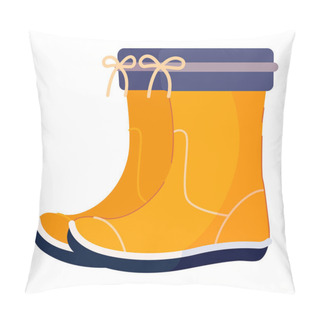 Personality  Rubber Boot Pair Isolated On White Background Pillow Covers