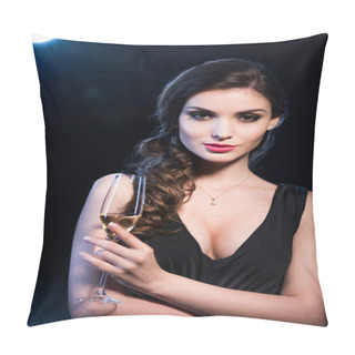 Personality  Stylish Woman Drinking Champagne  Pillow Covers