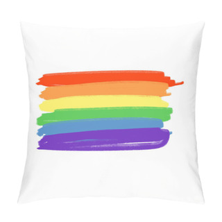 Personality  Vector Icon LGBT Flag. Hand Drawn Colors Of The Rainbow. Freedom Concept. Pillow Covers