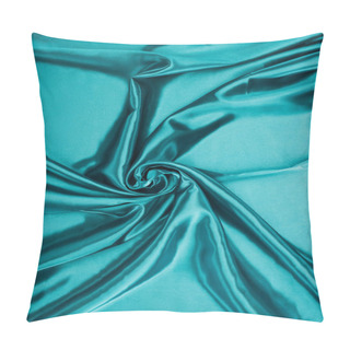 Personality  Turquoise Shiny Satin Fabric Background Pillow Covers