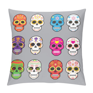 Personality  Day Of The Dead Skulls Pillow Covers
