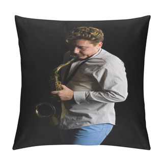 Personality  Musician Plays The Saxophone. Pillow Covers