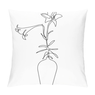 Personality  Flowers One Line Drawing. Continuous Line Drawing. Black White Botanical Art. Minimalist Floral Design. Vector Illustration. Narcissus In Vase One Line Drawing Minimalism Vector Illustration. Pillow Covers