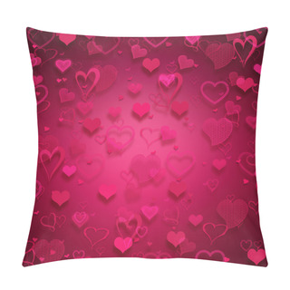 Personality  Many Pink Hearts On Pink Background. Pillow Covers