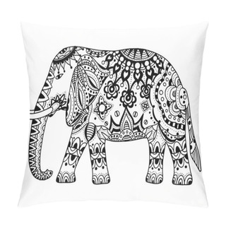 Personality  Vector Indian Elephant.  Pillow Covers