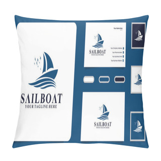 Personality  Sailboat Logo Design Inspiration And Business Card Inspiration Pillow Covers