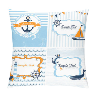 Personality  Set Of 4 Nautical Cards Pillow Covers