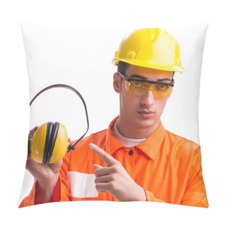 Personality  Construction Worker With Noise Cancelling Earphones Pillow Covers