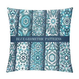 Personality  Blue Geometric Patterns Set Pillow Covers