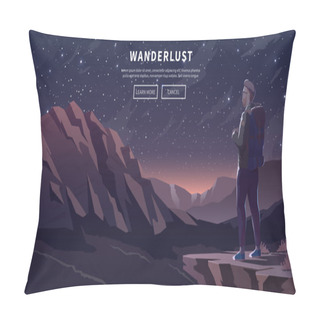 Personality  Flat Vector Travel Web Banner Pillow Covers