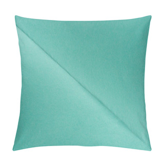Personality  Close-up Shot Of Turquoise Color Folded Paper For Background Pillow Covers