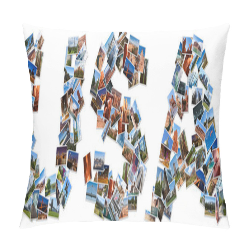 Personality  USA text shape written with pictures pillow covers