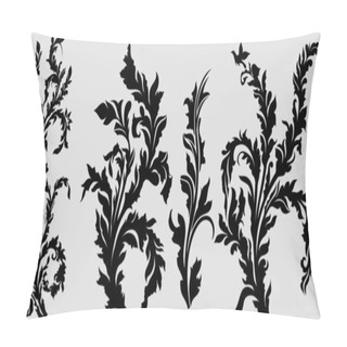 Personality  Black Vectorized Floral Elements Pillow Covers
