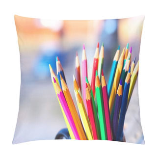 Personality  Colored Pencils In A Glass Pillow Covers