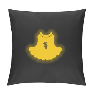 Personality  Baby Dress With A Strawberry Cartoon Illustration Yellow Glowing Neon Icon Pillow Covers