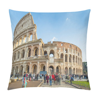 Personality  Rome, Italy - January 11, 2019: People At The Colosseum In Rome At Sunny Day, Italy Pillow Covers