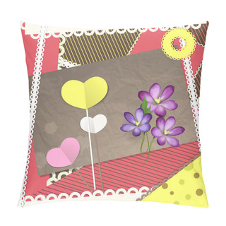 Personality  Retro Scrapbooking Elements, Valentine Card. Vector Illustration Pillow Covers