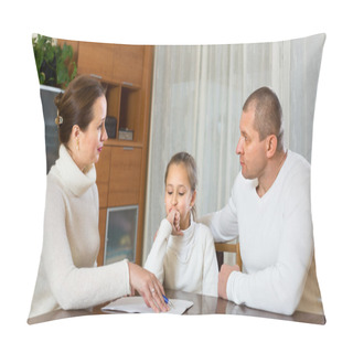 Personality  Sad Family Having Financial Problems Pillow Covers