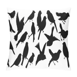 Personality  Birds Icons Set Vector Illustration White Background Pillow Covers
