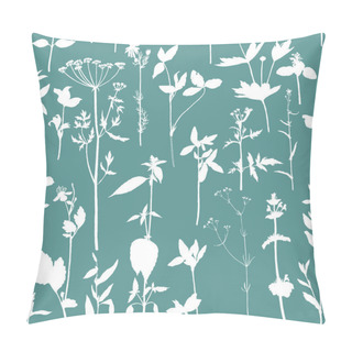 Personality  Seamless Pattern With Drawing Herbs And Flowers Pillow Covers