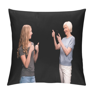 Personality  Happy Grandmother And Granddaughter  Pillow Covers