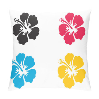 Personality  Hibiscus Flower. Vector Illustration. Pillow Covers
