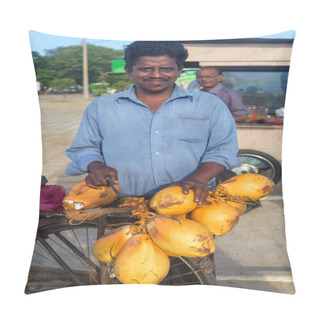 Personality  Local Man Selling Fresh Coconuts Pillow Covers