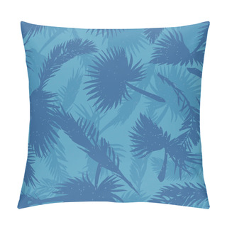 Personality  Palm Trees Leaves Pattern Blue Pillow Covers