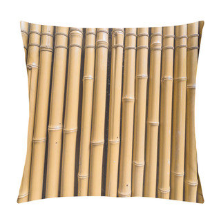 Personality  Yellow Dried Bamboo Sticks Pattern Background Full Frame View Pillow Covers