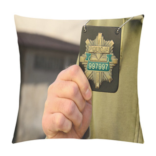 Personality  Polish Police Sign Pillow Covers